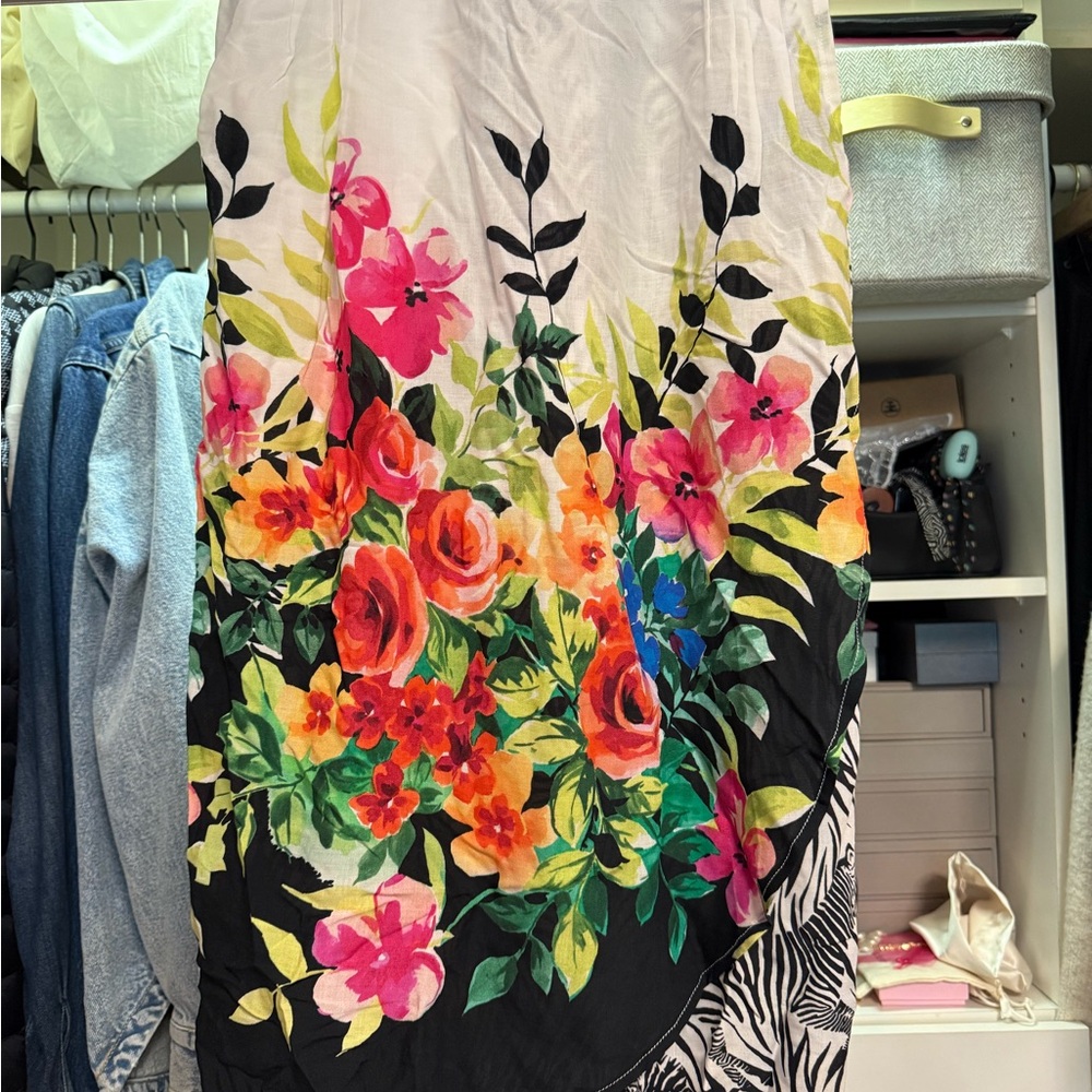 Johnny Was Multicolor Floral Pencil Skirt